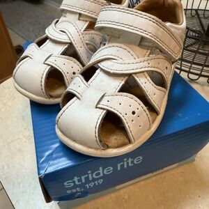 Stride Rite Cream Kids Sandals